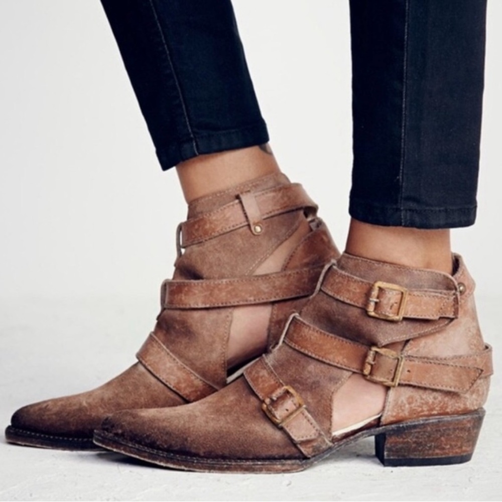 Freebird By Steven Jade Ankle Boots in Cognac Brown Size 7